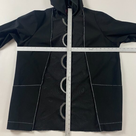 Vintage 90s Red Rover Jacket Women's XL Black Abstract Softshell Made in the USA - Picture 7 of 11